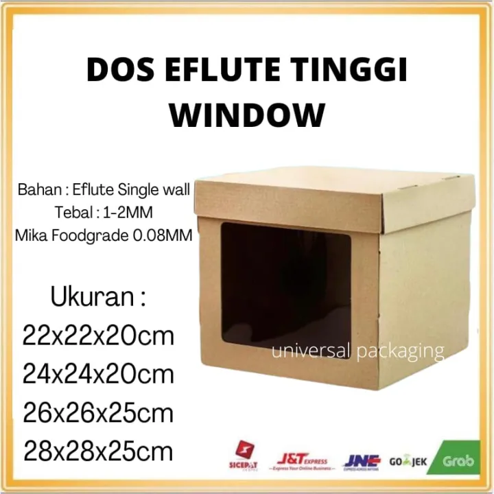 Dos Cake BOX EFLUTE | Dos Kue TINGGI 20 & 25cm| Kotak BOX TART | Lazada ...