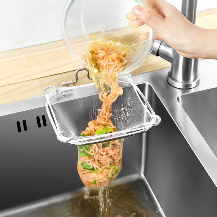 Stainless Steel Sink Garbage Filter Net Disposable Draining Kitchen Storage Rack Leftovers