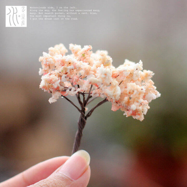 มอสเครื่องประดับภูมิทัศน์ขนาดเล็กด้านซ้ายของเมฆน้ำวัสดุ-diy-ของตกแต่งภูมิทัศน์ต้นเชอร์รี่ต้นไม้ดอกท้อมินิ