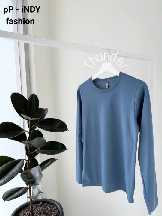 yued-suay-ยืดสวย-เสื้อที่ใส่สบายที่สุด-100-cotton-combเสื้อยืดแขนยาวคอกลม-เนื้อผ้าสุดพรีเมี่ยม-คัทติ้งสุดเนี้ยบ-โทนสีสุดอินเทรนด์