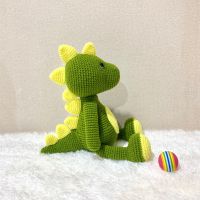 ตุ๊กตา ตุ๊กตาถักไหมพรม ไดโนเสาร์ สูง 13 นิ้ว งานฝีมือ handmade โครเชต์ Crochet