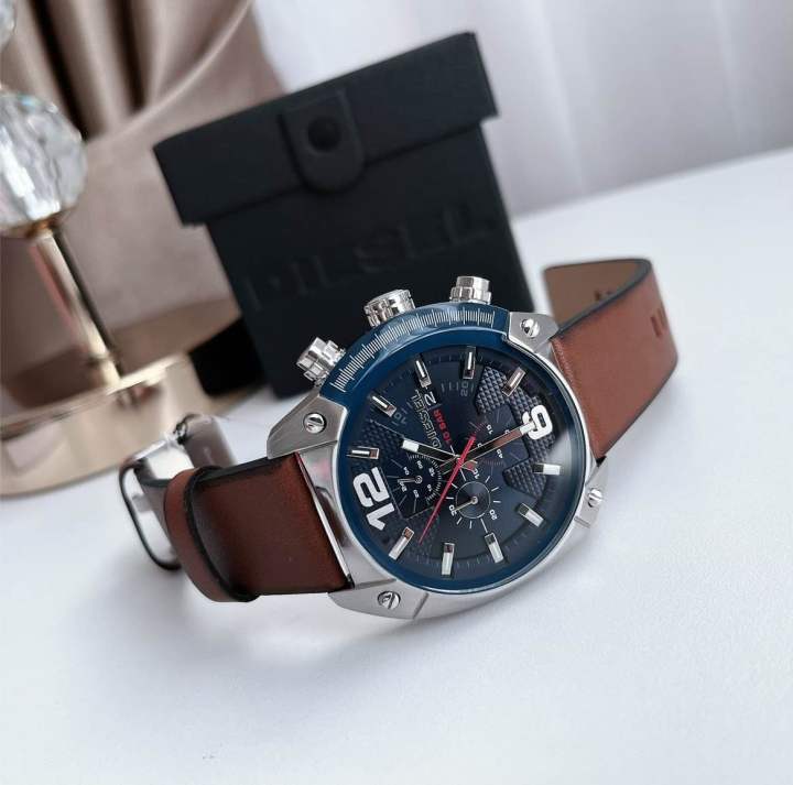 ของแท้-100-นาฬิกาข้อมือ-สายหนัง-diesel-mens-overflow-watch-dz4400