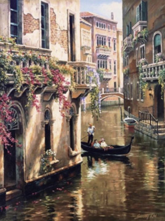 Paint by numbers ภาพระบายสีตามตัวเลข ไม่มีเฟรม- Unframed paint by numbers : Venice canal