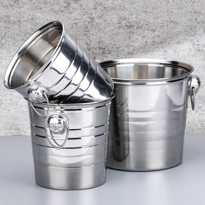 [Ready Stock]3L/5L/7L High Quality Stainless Steel Ice Bucket Thick Ice ...