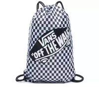 VANS กระเป๋าเป้สะพายหลังแบบมีเชือกรูด Drawstring backpack กระดานหมากรุกสีดํา B0011