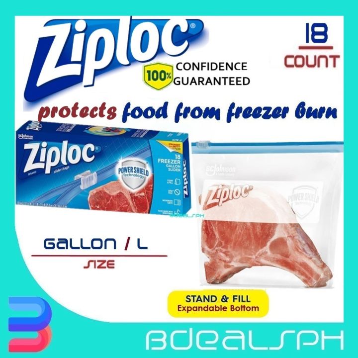 Ziploc Slider Freezer Bags with New Power Shield Technology