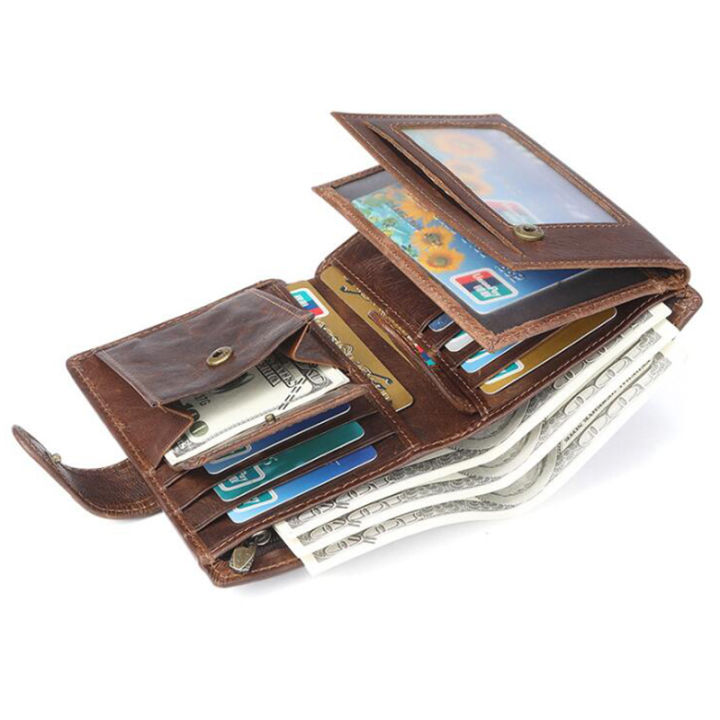 BANYANU Dompet Kulit Lelaki Man Short Genuine Leather Wallet Trifold ...