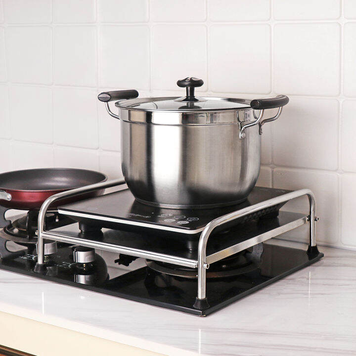 Stainless Steel Kitchen Rack Induction Cooker Bracket Table Storage Supplies Stove Gas Stove