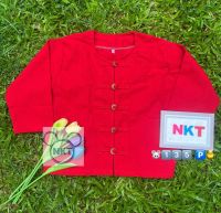 nkt.135P#เสื้อพื้นเมืองสีแดง#เสื้อสีแดงราคาถูก