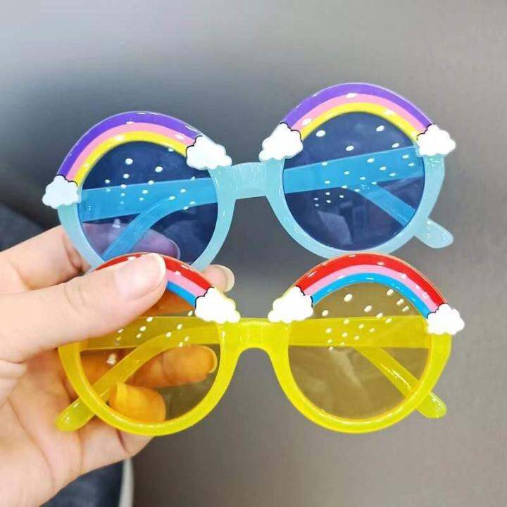 New New Jelly Color Rainbow Children's Sunglasses Cute round Frame