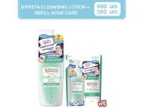 Bifesta Set 2 Items Micellar Cleansing Water Acne Care (400ml)+ Refill (360ml) โลชั่นเช็ดเครื่องสำอางสูตรน้ำสำหรับผิวที่เป็นสิวโดยเฉพาะ