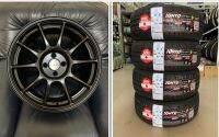 ล้อแม็ก ขอบ17” TORQ TCN 17x7.5 4x100 ET+35 สีดำ ประกอบยาง 205/45R17 KINTO FORZA001 (ราคาต่อยาง1เส้นล้อแม็กซ์1วง)