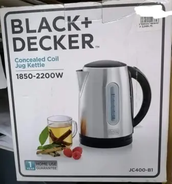 Black+Decker 1 Liter Concealed Coil Electric Kettle, 2 Years