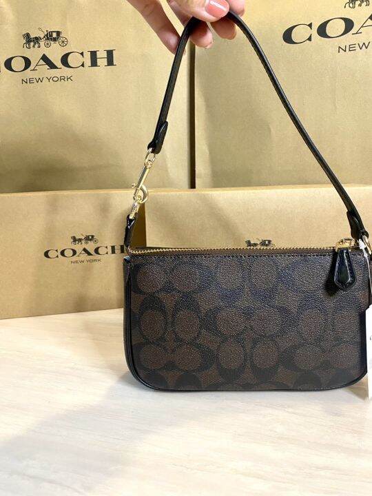 กระเป๋า-coach-outlet-แท้-รุ่น-c3308-nolita-19-in-signature-canvas-สีนำ้ตาลเข้ม