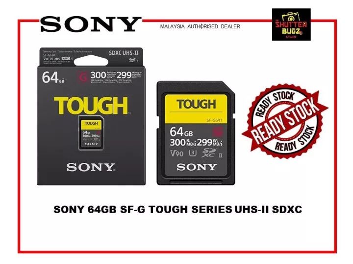 (READY STOCK) Sony 64GB SF-G Tough Series UHS-II SDXC Memory Card | Lazada