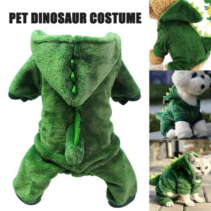 Funny Pet Dog Dinosaur Clothes Warm Dog Clothes Soft Cotton Hoodie Pet Dinosaur Costume Tiger