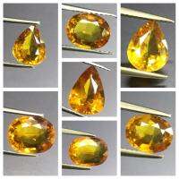 ไพลินสีเหลือง หินธรรมชาติ 100% ไม่เผา Yellow sapphire (heated) 100% natural gemstone