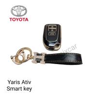 เคสกุญแจรถ TPU ตรงรุ่น Toyota Yaris Ativ Smart key พร้อมพวงกุญแจ