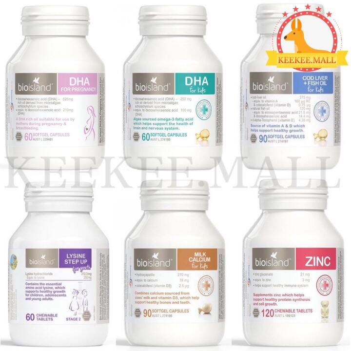 Bio island DHA for pregnancy/ DHA for Kids/ ZINC/ COD Liver+Fish Oil