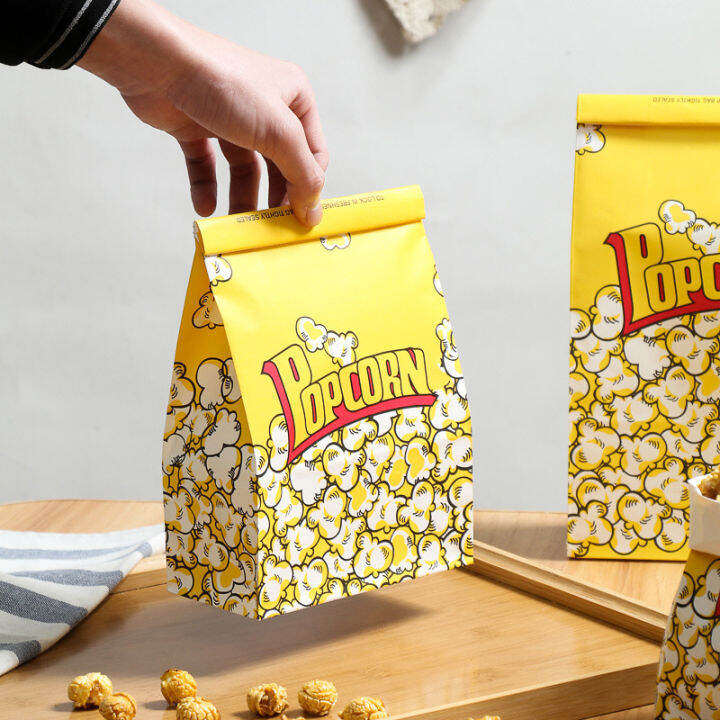 50pcs Paper Popcorn Bags Snack Cookie Treats Storage Bag Outdoor