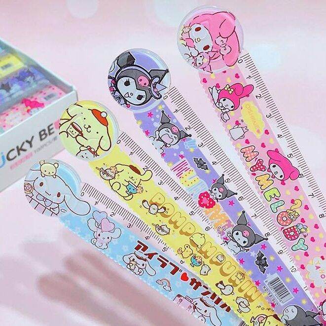 15cm Sanrio Acrylic Ruler Cartoon Kuromi Girl Heart Student Measurement ...