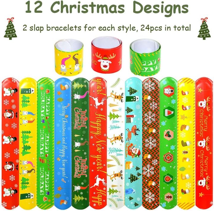 3/6/12 pcs/pack Kids Slap Bracelets Toy Creative Christmas Slap