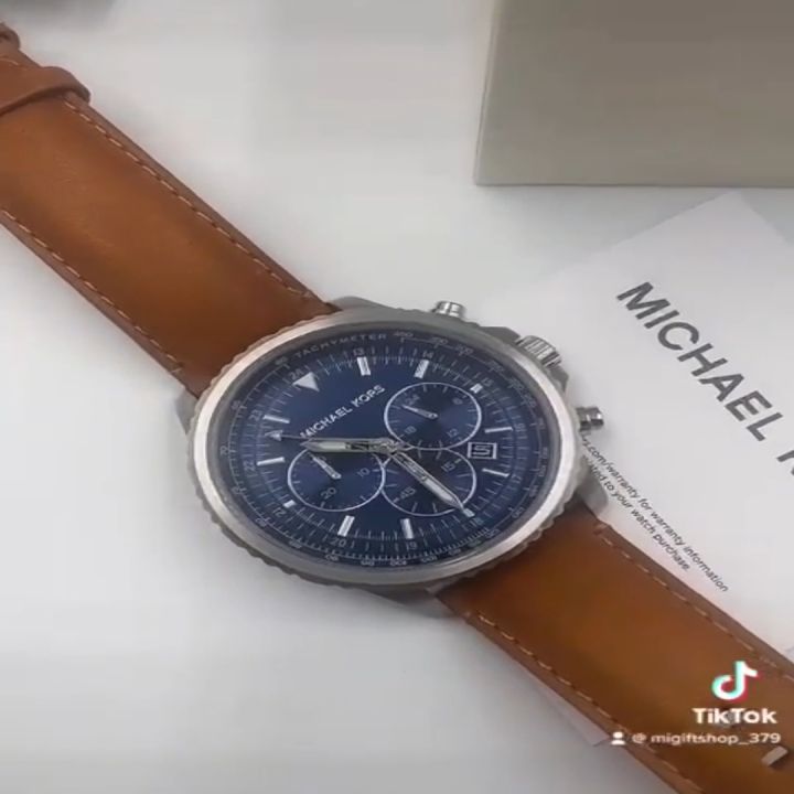 xanh, Kors Michael dây Nam Cortlandt Đồng nâu 44mm) Hồ MK8927 mặt Chronograph (size da