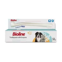 ยาสีฟันสุนัขและแมว bioline สูตรเอนไซม์ ขนาด 50 กรัม ฟรี‼️แปรงสีฟัน