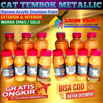 Jual Cat Lukis Akrilik Metalik Warna Gold & Silver / Acrylic Paint