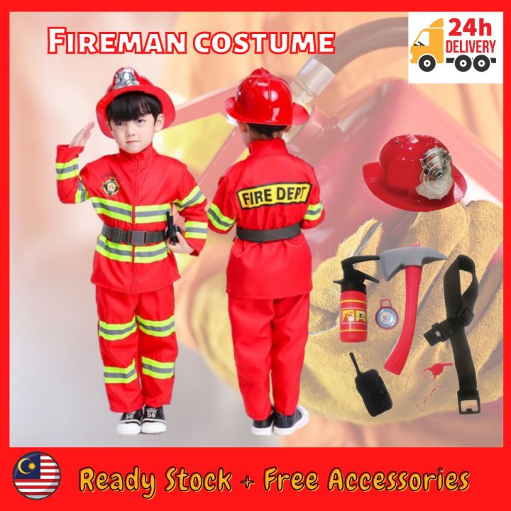 Costume Kids Cosplay Fireman Firefighter Toys For Kids Girls Boys Gift ...