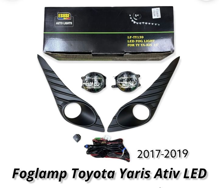 ไฟตัดหมอก YARIS ATIV LED 2017 2018 2019 ESUSE สปอร์ตไลท์ โตโยต้า ยาริส เอทีฟ foglamp Toyota Yaris Ativ led แสงขาว งานไต้หวัน