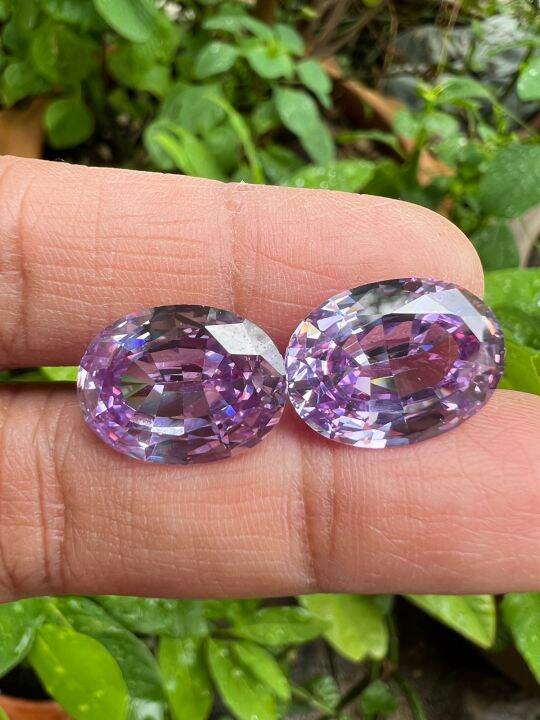 ลาเวนเดอร์-lavender-ม่วง-brilliant-เพชรรัสเซีย-รูปไข่-8x6-มม-4-เม็ด-พลอย-cubic-zirconia-cz-round-shape-8x6-mm-2pcs