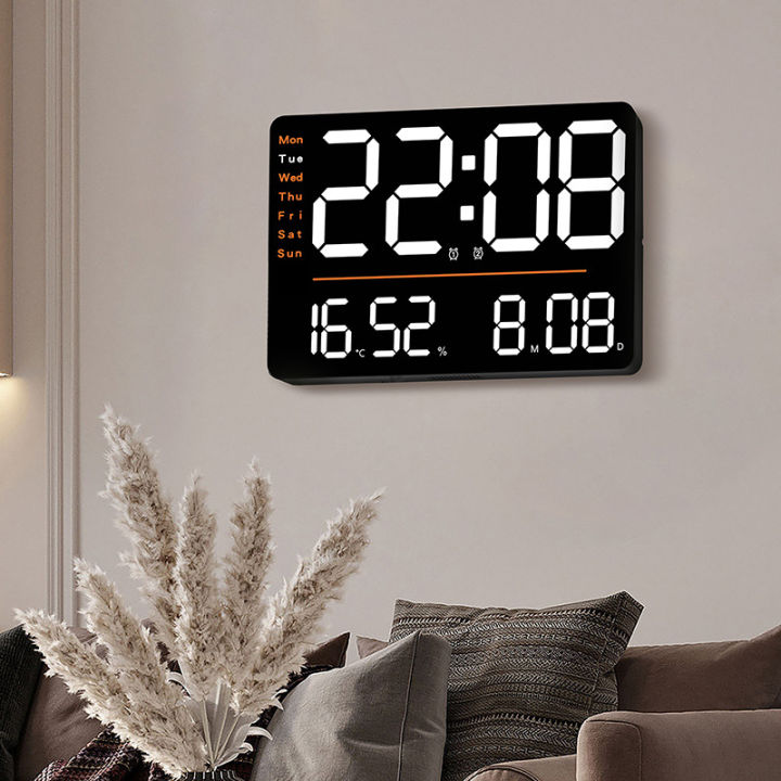 16 Inch Wall Clock LED Digital Clock Remote Control Wall Decor ...