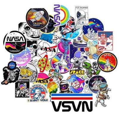 Sticker สติ๊กเกอร์ Nasa 11 อวกาศ 50ชิ้น ตกแต่งกระเป๋าเดินทาง นาซ่า นาซา นักบินอวกาศ นักบิน NASA ยานอวกาศ จานบิน ดาว