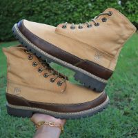 ส่งฟรี 8Us 26cm 41eu Mens Timberland Stormbuck 1030R Taupe / Brown Leather Lace Up Shearling Boots