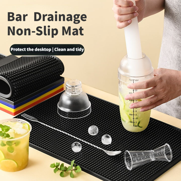 Rubber Bar Service Spill Mat - Black