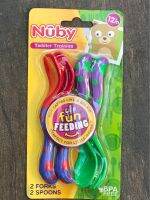 ช้อน ส้อม Nuby สำหรับหนูๆที่เริ่มทานข้าวด้วยตัวเอง (Nuby Toddler Fork Spoon Set 4pk )