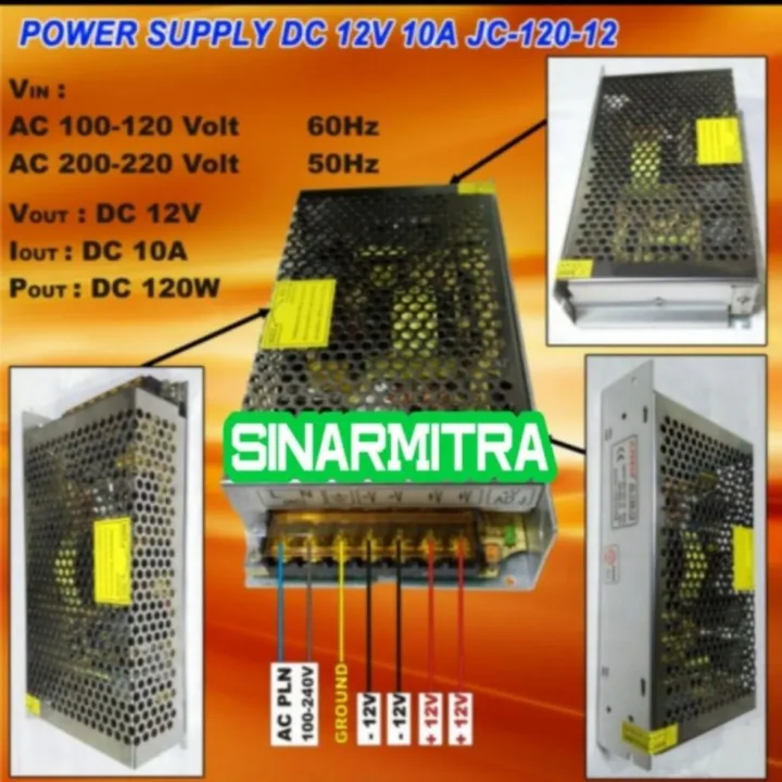 Power Supply JC12012 DC 12 Volt 10 Ampere 120 Watt Lazada Indonesia