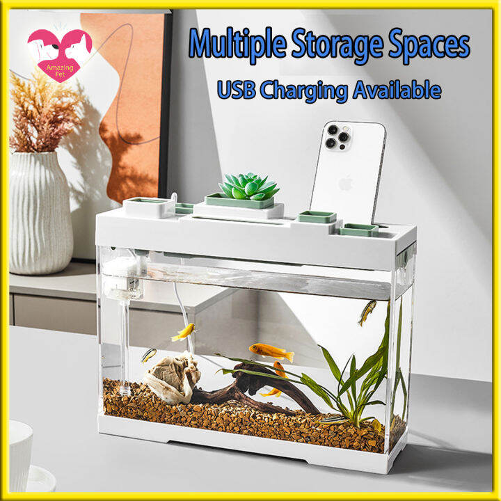 Smart Desktop Aquarium kit 1.5 Gallon Betta Fish Tank self Cleaning