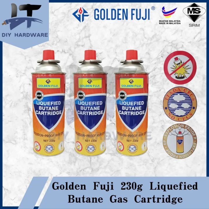 Golden Fuji Gf101 230g Liquefied Butane Gas Cartridge Gas Tin Lazada 