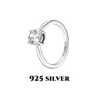 [ส่งจากกรุงเทพ]Pandora แหวน เงิน925 แหวนเพชร แหวนแฟชั่น แหวนคู่ Sparkling Round Ring เครื่องประดับแฟชั่น ของแท้ 100%