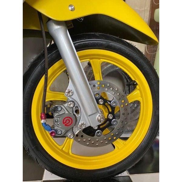 จานแต่ง-brembo-เบรมโบ้4รู-200mm-ใส่รถ-mio-fino-nouvo-เวฟ-125-เวฟ-110-ไส้ดำ-มีหมุดเงิน-หมุดชา-หมุดดำ-หมุดเทา