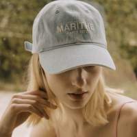 พร้อมส่ง Marithe - Denim Washing Logo Cap