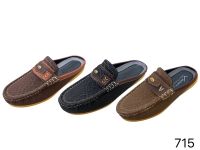 ?V-Minnute รุ่น V-715 ?รองเท้าคัชชูชายลายหนังช้างแนวMoccasin(มอสคาซิน) เปิดส้น