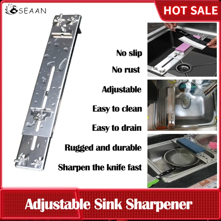 Sink Grinder Holder, Adjustable 304 Stainless Steel Whetstone Holder