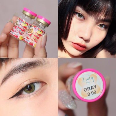 คอนแทคเลนส์ (kitty kawaii) Mini Lady Gray (สีเทาอมเขียว)สายตา-50