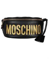 Moschino CALFSKIN BELT BAG WITH LOGO Gold กระเป๋าคาดอก กระเป๋าสะพายพาดลำตัว
