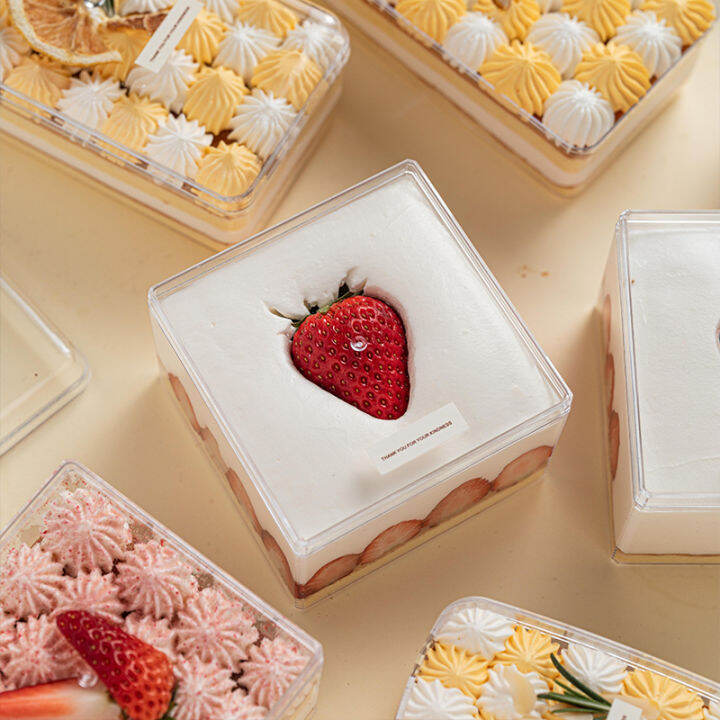 Mousse Cake Box Packing Box Transparent Disposable Soy Milk Box Biscuit