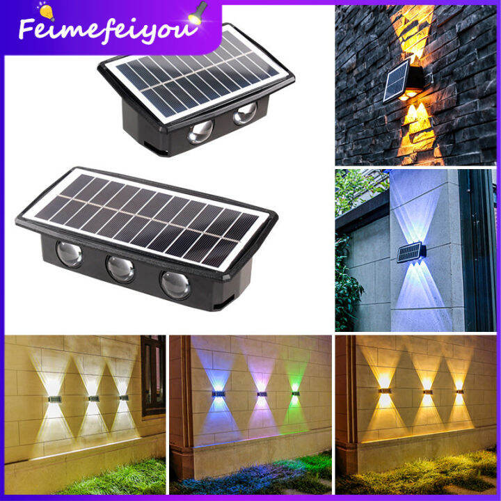 LED Solar wall light outdoor super bright waterproof automatic Garden Lights Up And Down