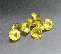 ไพลินเหลืองทรงกลม 2mm, 3mm, 4mm, 5mm, 6mm พลอยธรรมชาติแท้ 100% Yellow sapphire round 2mm, 3mm, 4mm, 5mm, 6mm 100% natural gemstone